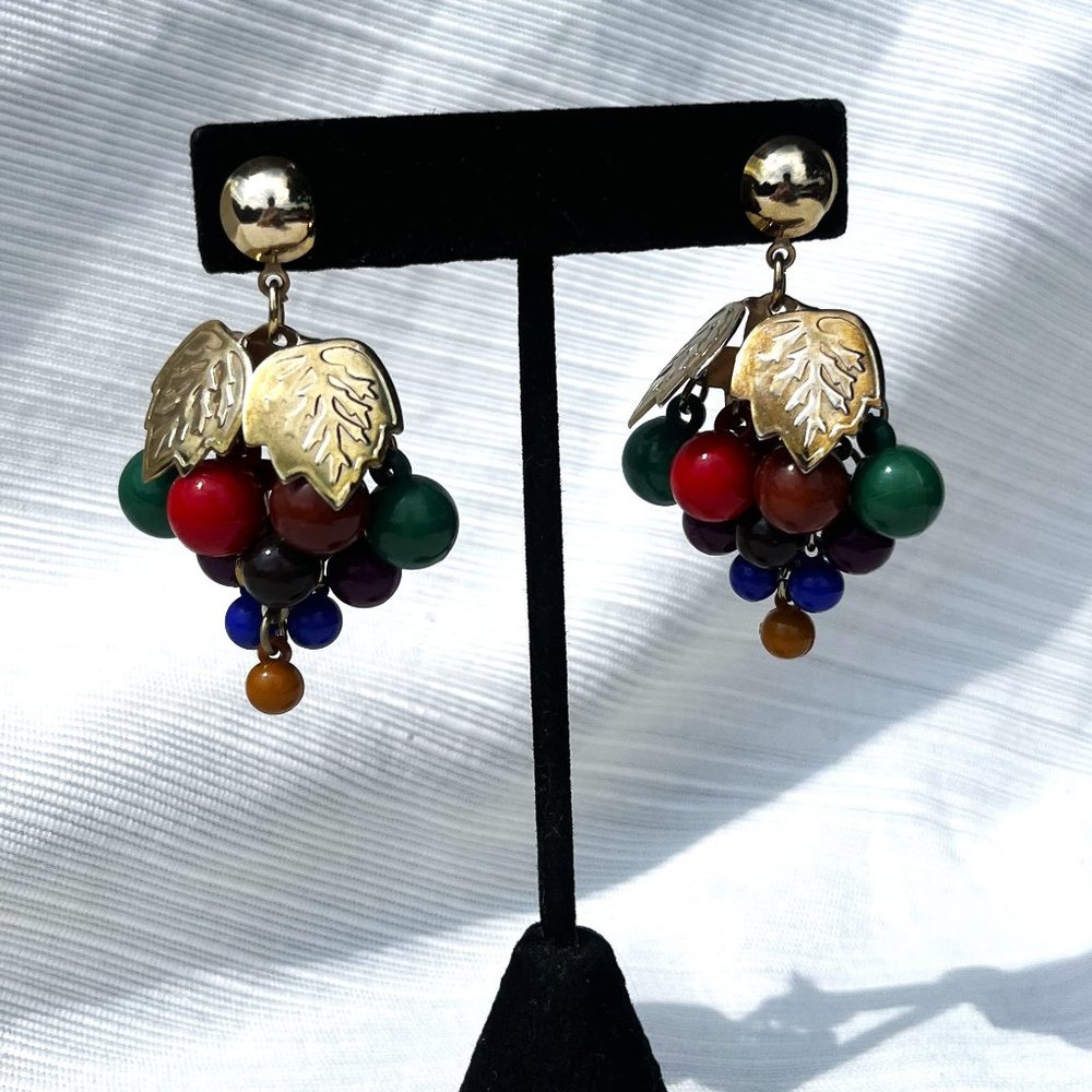 Vintage Grape Cluster Earrings